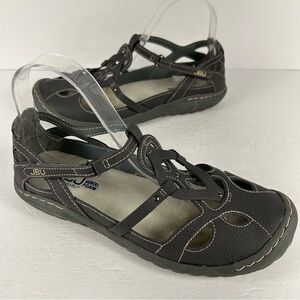 Jambu Women's Black Strappy Sandals with Memory Foam Size 8.5